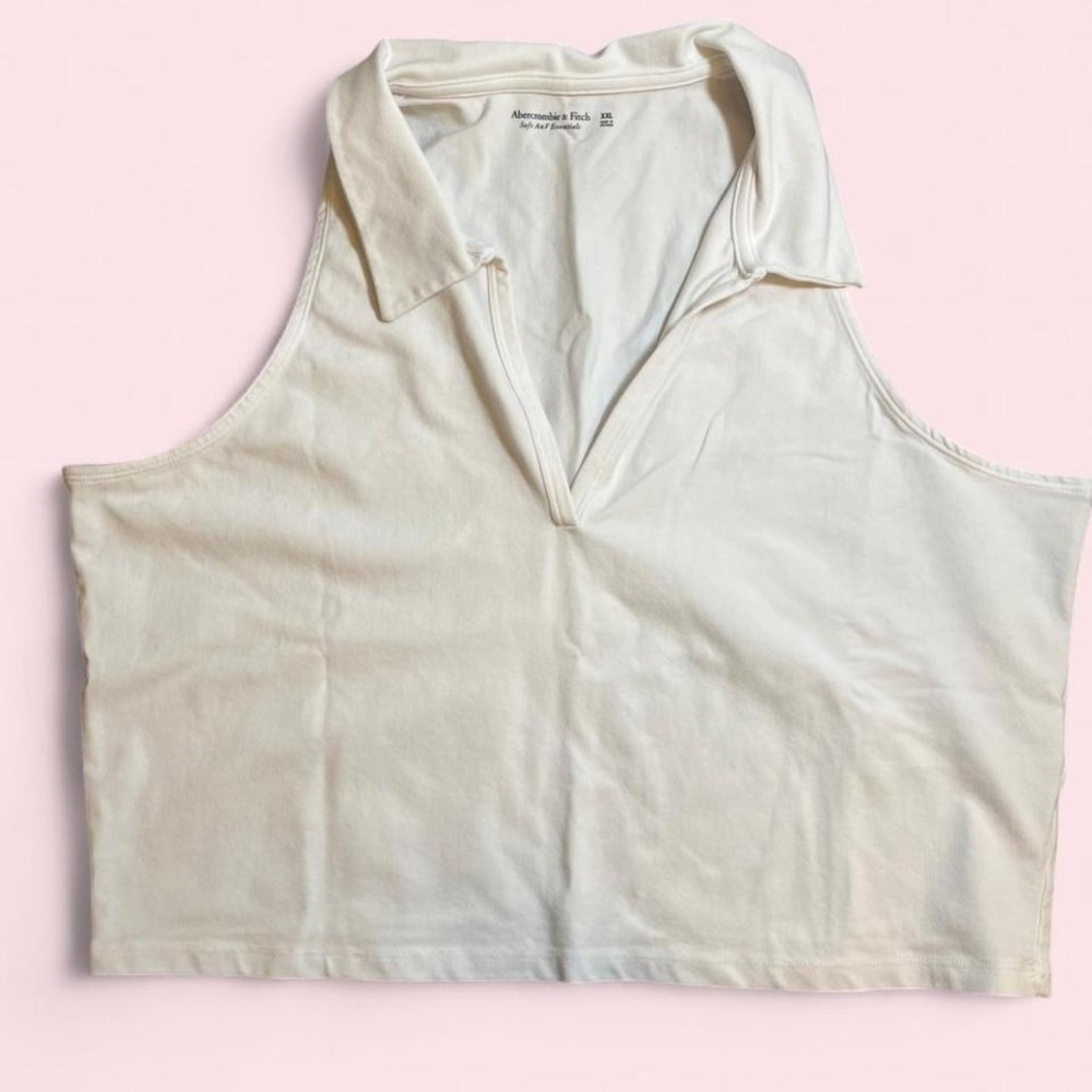 Abercrombie & Fitch‎ White Collared Tank Top Size XXL